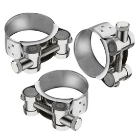 Sdhgerh 3 PCS T-Bolt Hose Exhaust Clamps 44-47mm 304 Stainless Steel Pipe Tube Clamps Heavy Duty Bolt Hose Clips for Water Gas Exhaust Pipe