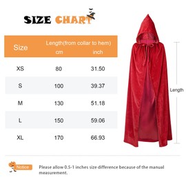 Durio Hooded Cloak Red Hooded Cape Little Red Riding Hood Costume for Women Hallowen Costum Red Cape with Hood A Red Small
