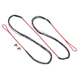 PATIKIL Bow String Replacement, 14 Strands Recurve Bowstring with Nock Point for AMO 56" Traditional Recurve Bow, Red-Black