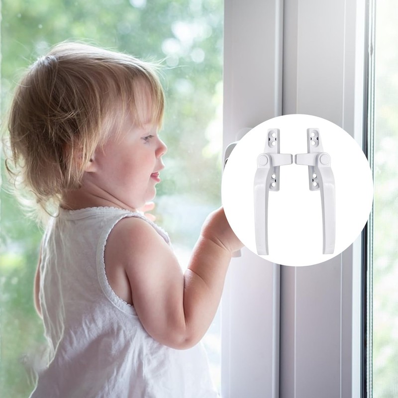 Nebulixq 2PCS Window Handles – Locking White UPVC Replacement Handles