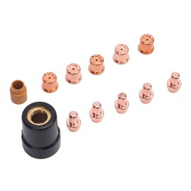 12Pcs Plasma Electrode Cutter Tips Kit, Brass Plasma Cutting Consumable Kit, Cutter Consumables Set for Eastwood Versa-Cut 40, CB50 Torch (Electrodes,Tips,Swirl Ring, Cap)