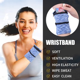Wrist Bag, Sports Wrist Bag with Zip, for Jogging, Walking, Running, Dog Walking, Cycling and Yoga etc (Blue+Blue, S)