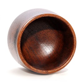 Ganzoo Set of 6 Wooden Cups/Decorative Cups in Dark Brown, 150 ml, Round Simple Design, Surface Treated, Dimensions 80 mm Height, Diameter 64 mm Top and 75 mm Bottom