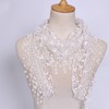 JK Home Lace Tassel Sheer Floral Triangle Scarf, Trendy Silk