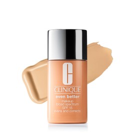 Clinique Even Better Makeup Liquid Foundation SPF 15 With Vitamin C For Dry + Oily Combination Skin Types | Medium Coverage + Natural Finish | Evens Skin Tone + Reduces Dark Spots, Meringue, 1 Fl Oz