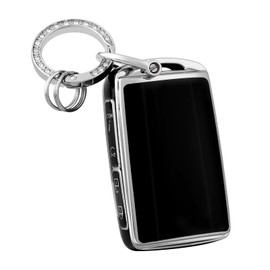 OFFCURVE Key Fob Cover with Keychain for Mazda, Special Car Key Case Compatible with 2019 2020 2021 2022 Mazda 6 3 Hatchback CX30 CX5 CX9 CX10 3-4-Button Smart Key Holder Car Accessories, Black