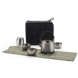 Naturehike Titanium Tea Set, Titanium, Small Size, Round Shape, Lightweight, Tea Ceremony, Tea Ceremony, Chinese Tea Utensils, Gift, Thank You Guests (Titanium)