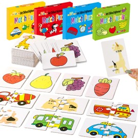 ZIMRAHYG 64 PCS Rompecabezas Niños, Juegos Didácticos, Juguetes Educativos de Aprendizaje, Incluidos Animales, Frutas, Transporte y Necesidades Diarias, Regalos para Niños Niñas de 3 4 5 6 7 8 Años