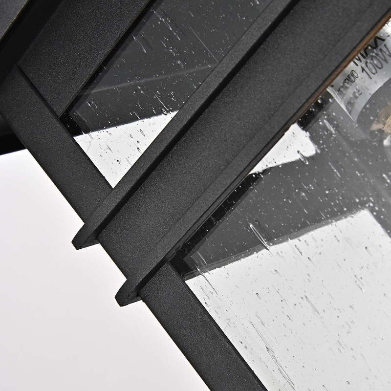 Chloe Lighting Brian Transitional 1 Light Textured Black Outdoor Wall