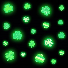 3 Pcs St Patrick‘s Day Wall Decal Irish Shamrock Wall Stickers Festival Clover Decal PVC Removable Shamrock Wall Decal Clings for Irish Party Decorations Children Gift Saint Patricks Day (Shamrock)