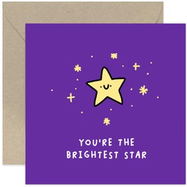 Old English Co. Well Done Cards for Men and Women - Encouragement Card for Son Daughter - Brightest Star Card - You Can Do it Card - New Job, Graduation, Exams | Blank Inside