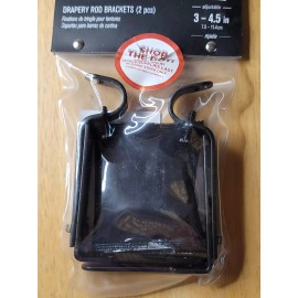 Umbra Adjustable Wall Brackets 5/8 in. (Set of 2) in Black