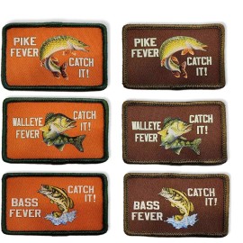 ThatsRad Walleye Pike Bass Fever Catch It Fishing Patch Fisherman  Hat Jacket 3x2 - Walleye Orange
