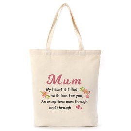 Gifts for Mum Birthday Gifts Best Birthday Presents for Mum Mummy Gift for Mom Christmas Xmas Present Ideas Mama Gift for Mother Mothers Day Mother's Day Valentines Mummy Tote Bag from Daughter Son