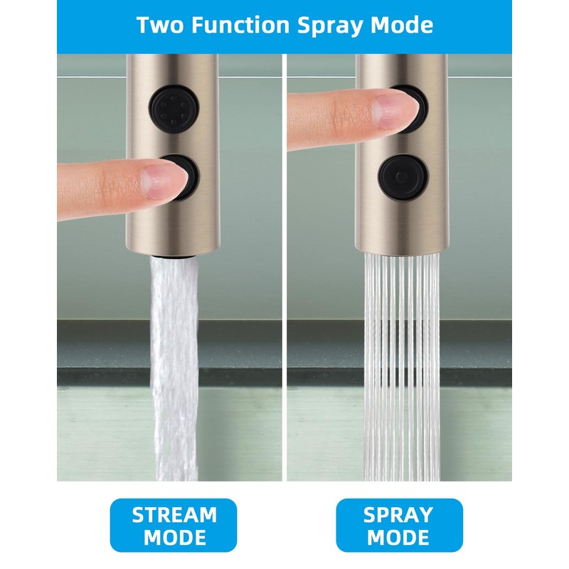 Hibbent Pull Out Sink Sprayer, 2 Function Kitchen Faucet Head,