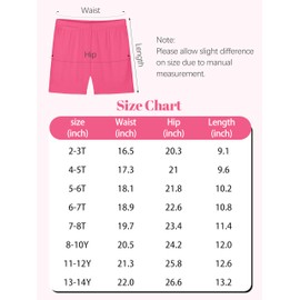 Resinta - Paquete de 6 Pantalones Cortos de Bicicleta para Niñas, Multicolor, Negro, Azul Marino, Blanco, Gris Claro, Rosa