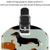 Leather Luggage Tags Wiener Dachshund Dog Bag Travel ID Tag