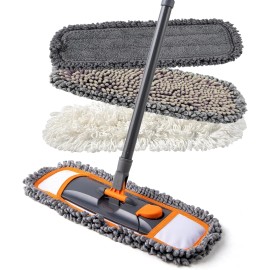 Mops for Floor Cleaning with 3 Different Washable Mop Pads and Extendable 55” 