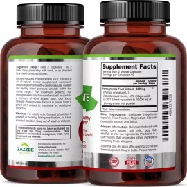 Zazzee Extra Pomegranate 5000mg Granada Antioxidante 120 Cáp Sabor Sin Sabor