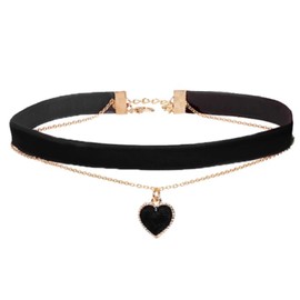 Choker Necklace Women, Black Velvet Collar Women's Jewellery, Collar Choker Black Necklace 90s, Layered Heart Choker, Gothic Jewellery Women, Choker Necklace Black, Joker Chain Collar Women, Rayon