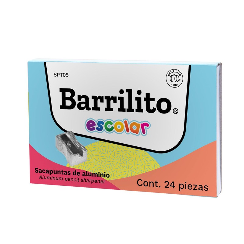 Barrilito SPT05 Sacapuntas Metlico, 24 Piezas