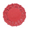 DECORA 3.5inch Round Red Lace Paper Doilies for Wedding Tableware