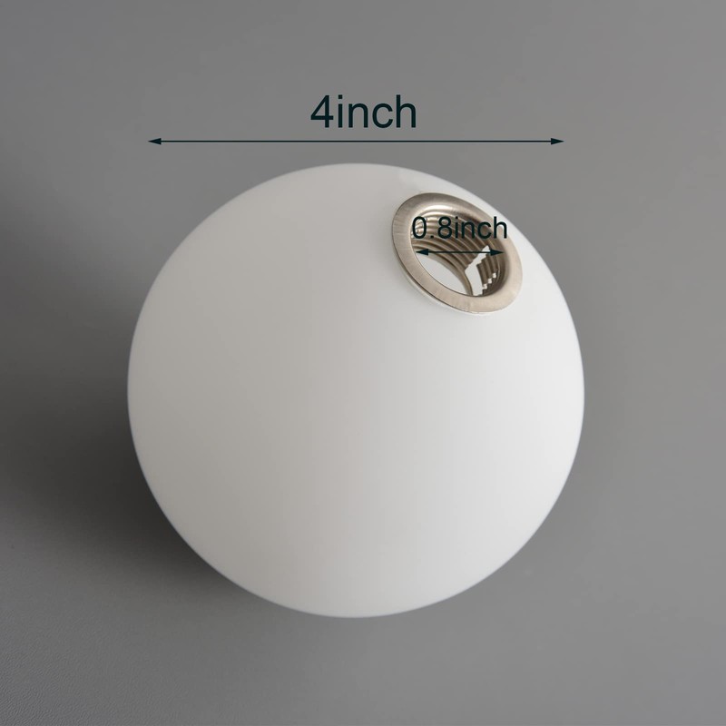FMOPQ Lighting Replacement Glass Lampshade 4 Inch Milky White Glass
