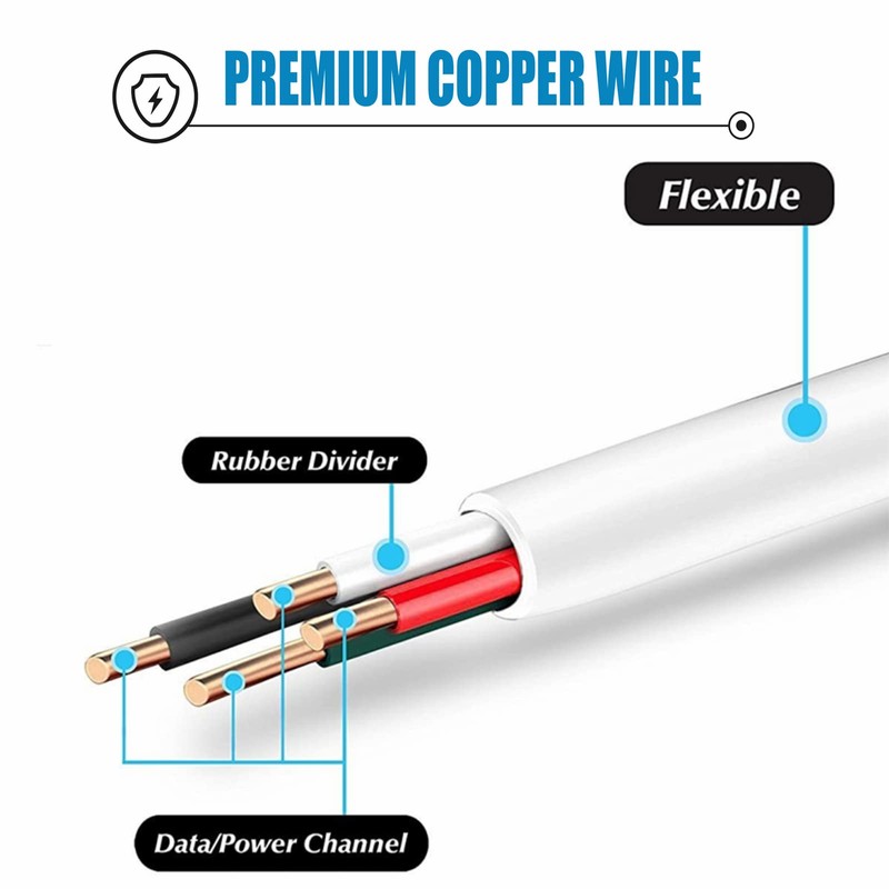 Jantoy 5ft White Micro USB Audio Cable Laptop PC Data