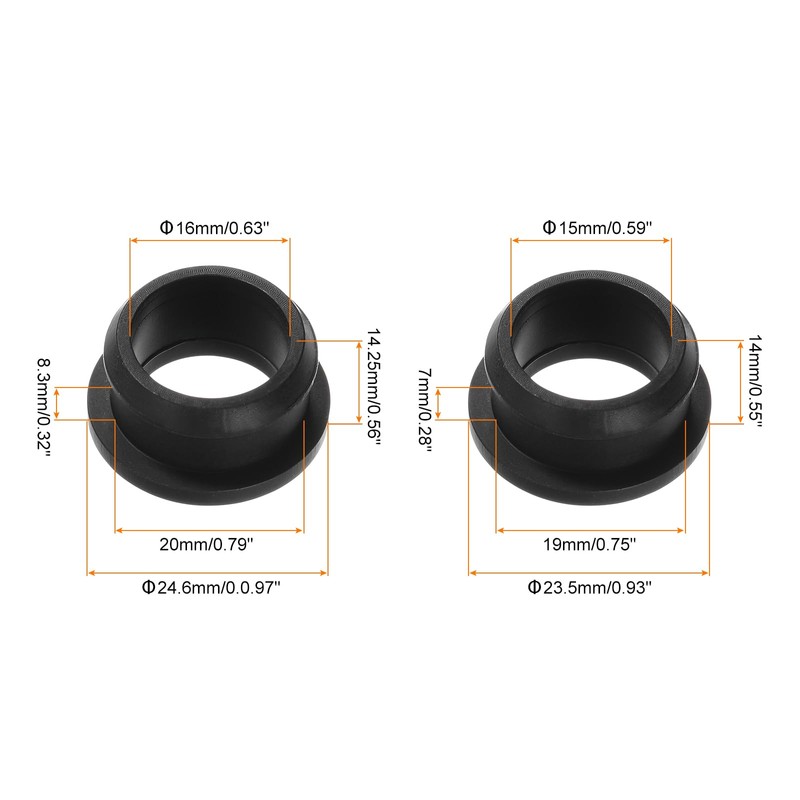 sourcing map 4 Set Snap Rubber Grommet Hole Plug Mount