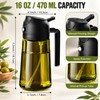 2-in-1 Olive Oil Sprayer for Cooking – 16 oz Glass