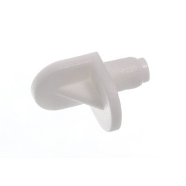 WHITE PUSH IN SHELF SUPPORTS WHITE PLASTIC 5MM DIAMETER PEG ( pack of 100 )