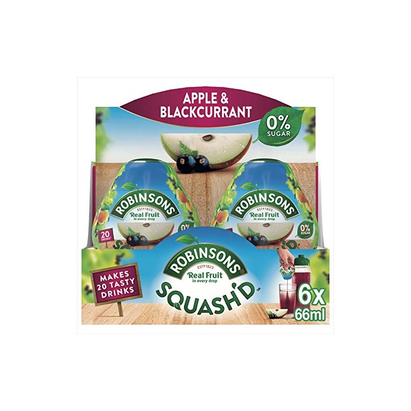 Robinsons SQUASH'D, 0 Percent Sugar, Real Fruit Squash, Low Calorie,