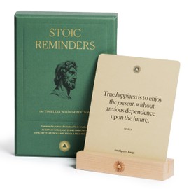 Intelligent Change 52 Stoic Reminders Quote Cards with Display Stand for Personal Growth, Perfect Gifts for Men and Women, Unique Home Decor or Office Desk Accessory, Inspirational Quotes