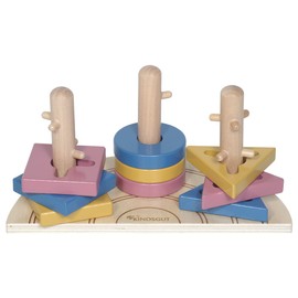 Kindsgut Steck-Puzzle Regenbogen, Förderung der Motorik, Holzspielzeug, Lernspielzeug für Kleinkinder, Geschenkidee für Geburtstage und Feiern, 9 Teile, Ida