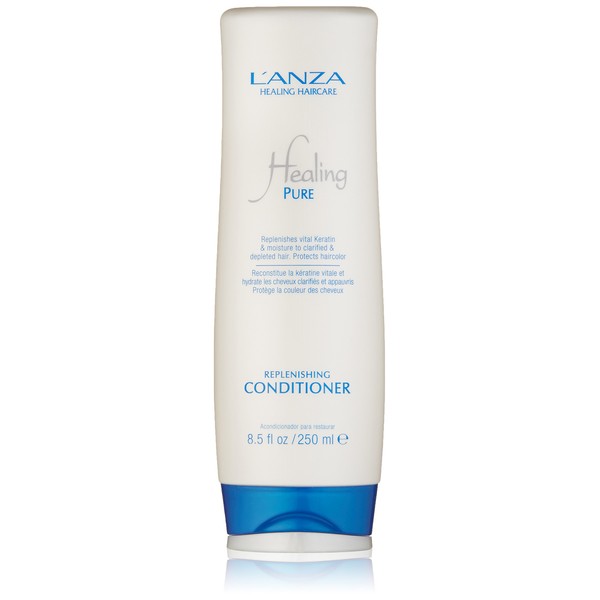 L'ANZA Healing Pure Replenishing Conditioner for Dry, Weak, and Damaged Hair, Adds Optimal Hydration and Replenishes Vital Keratin Protein, Protects Hair Colour with Parabens-Free Formula (8.5 Fl Oz)