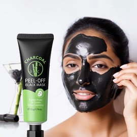 DLZZRS Charcoal Peel-Off Black Mask, Moisturizing & Soothing Facial Masks, Oil Control Gentle Exfoliation Clean & Tighten Pores Charcoal Black Mask, Strengthens Skin Barrier for Women Girls, 1.76oz