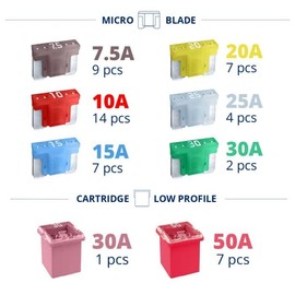 CARAX Glow Fuse Set - Toyota RAV4 2006-2012 - Smart Glow Fuse kit Assortment Glow When Blown LED Automotive Fuse – Smart Auto Glow Fuse Easy Identification