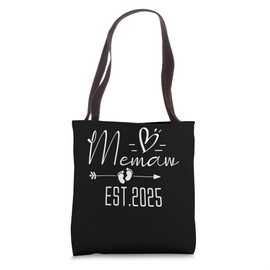 Love Memaw Est 2025 Baby Shower Pregnancy Family Reveal Tote Bag