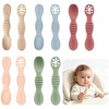 10PCS Juego Cucharas Masticables de Silicona,cucharas masticables de silicona arcoíris,con