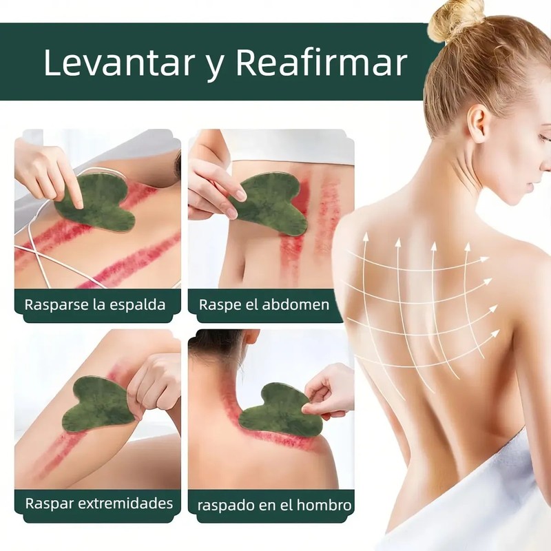 3pcs Rodillo De Masaje Facial De Jade Gua Sha Rejuvenece