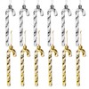 Pack of 12 Candy Canes Christmas Tree Decorations - Glitter