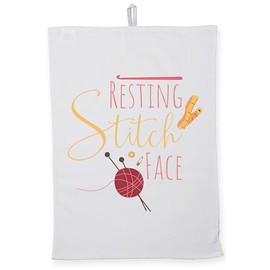 Hippowarehouse Resting Stitch Face Tea Towel Eco Printed Dish Cloth Kitchen accessory 50cmx70cm 100% Cotton
