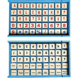 CASTILLO DIDÁCTICO 4 Cajas De Alfabeto Matemático Móvil De Madera, Didáctico