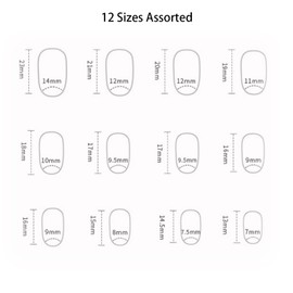 24pcs Short Oval False Nails Pink Glitter Stick on Nails Press on Nails with Rhinestone Removable Glue-on Nails Full Cover Acrylic Fake Nails Women Girls Nail Art Accessories