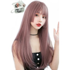 MGRANDE wig premium line 【 active top stylist produce 】 6 items set inner color line women's original wig semi-long small face effect（hime pink DY22A）