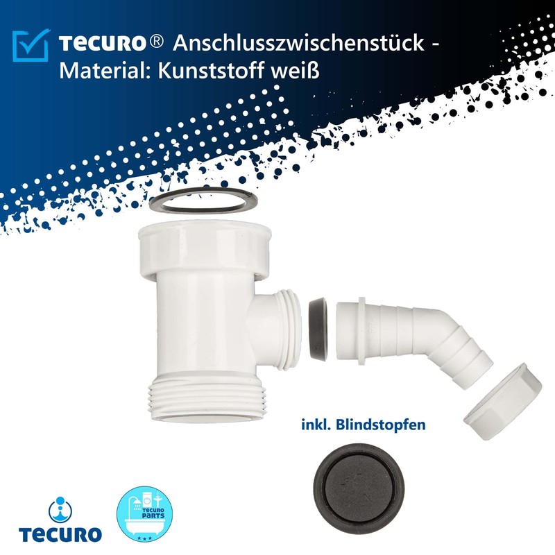 tecuro Connection intermediate piece for sink siphons - height compensation