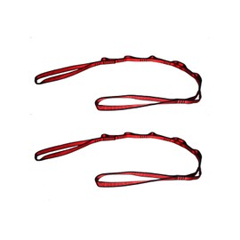 KGDUYC Yoga Hammock Extension Strap, Daisy Chains, 23 KN Strong Climbing Loop, Multi-Loops Adjustable Nylon Exercise Band Strap for Climbing, Aerial Yoga, Pilates, Stretching, Fitness Workout - Red