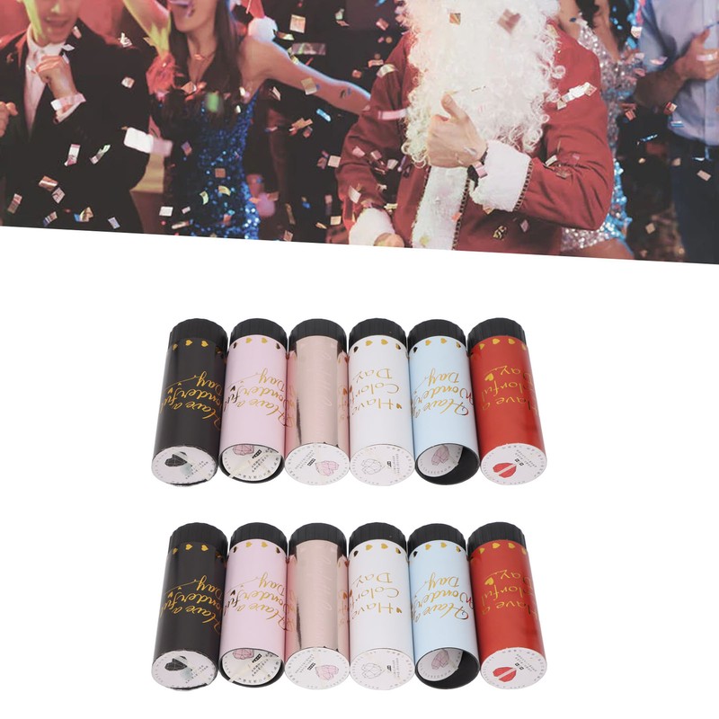 12Pcs Confetti Cannon Portable Mini Party Ambience Wide Application Confetti