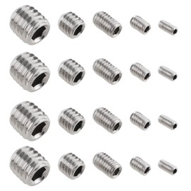 LT Easiyl 20pcs 304 Stainless Steel Hexagon Socket Head Cap Screws Set M3 M4 M5 M6 M8 Hex Bolt for Toilet Roll Holder Grub Screws Silver