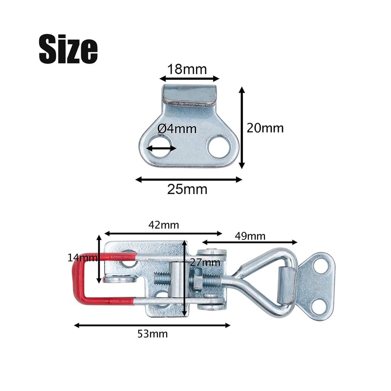 Dfuqanb 4-Piece Stainless Steel Toggle Lock Set, Tension Clasps, M4